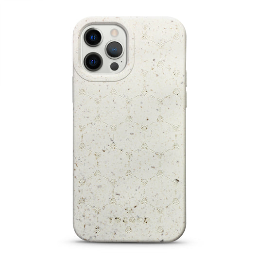 Tococo Beehive Logo White Compostable iPhone 12 Pro Case